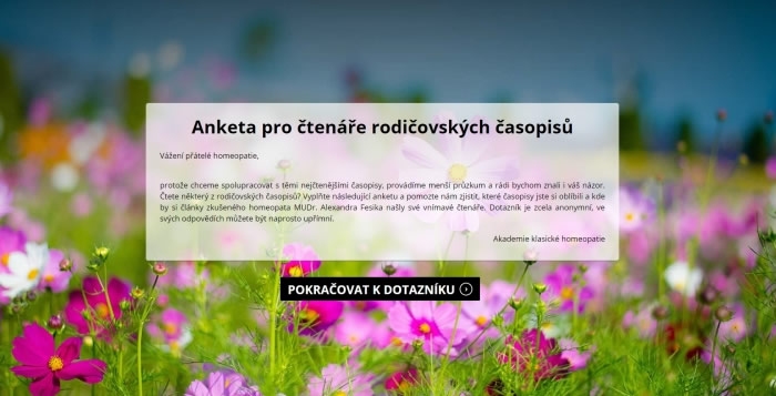 Anketa pro čtenáře rodičovských časopisů