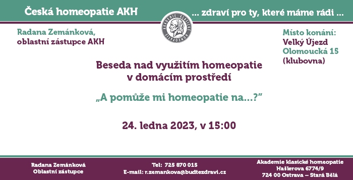 Beseda nad využitím homeopatie v domácím prostředí