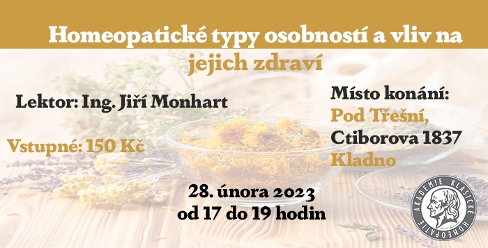 Přednáška - Homeopatické typy osobností a vliv na jejich zdraví